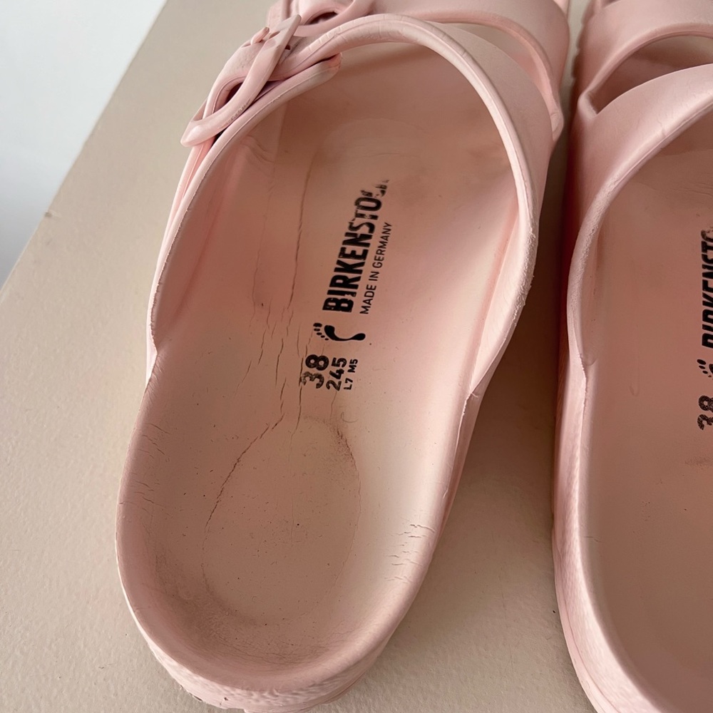 Birkenstock Light Pink Double Strap Sandals 38 or 7 - Picture 2 of 6